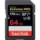 SanDisk 64GB Extreme PRO UHS-I SDXC Memory Card 170 MB/s V30 1109 foto