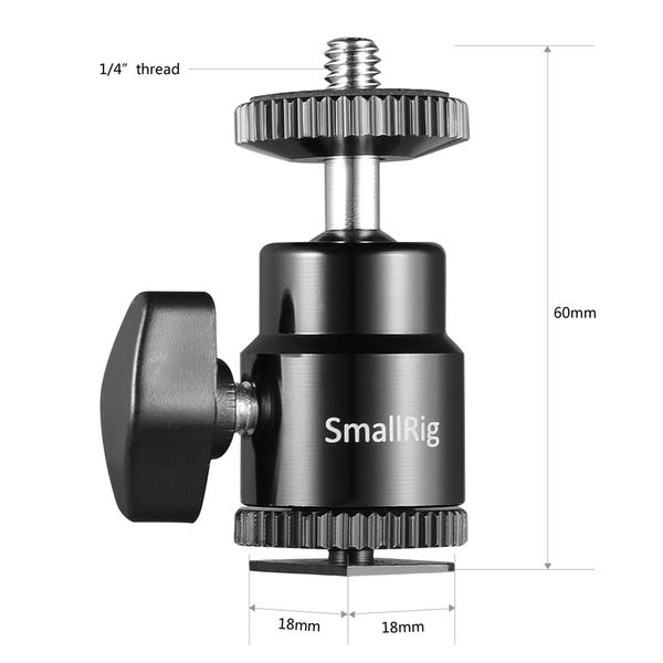 SMALLRIG 1/4 CAMERA HOT SHOE MOUNT WITH ADDITIONAL 1/4 SCREW 2059 1115 foto