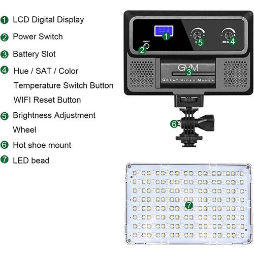 GVM RGB-10S LED On-Camera Light 1072 foto